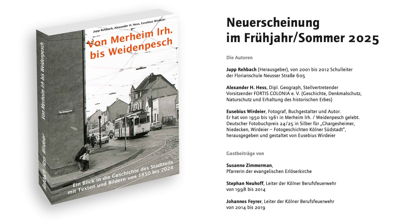 Buchankündigung für Sommer 2025 Von Merheim Irh. bis Weidenpesch